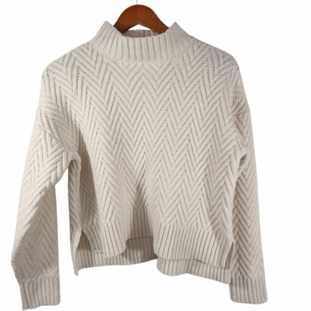 Broadway 38 Cream Textured Knit Sweater Women’s Small